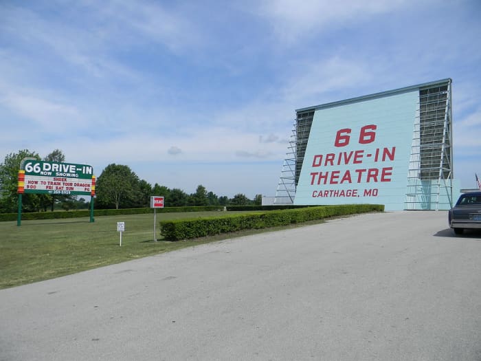Carthage MO is home to a larged underground warehouse compllex and this drive in that is on the National Record of Historic places.