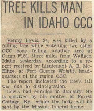 Newspaper clipping announcing his death. Even though it only mentions his mother, he was also survived by his father and several siblings, including my grandmother.