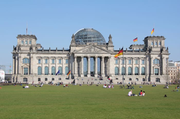 The Reichstag, Berlin Germany, 1884-1894, Paul Wallot, Norman Foster. The Great Buildings Collection: Architecture and Places of the World. “House of the German Parliament, the Bundestag”.