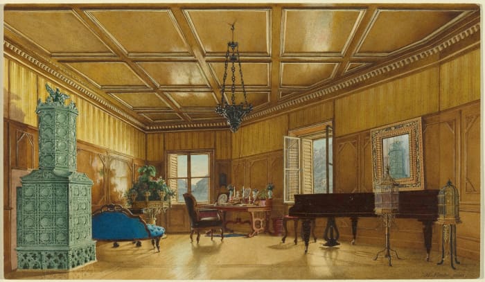 Notice the symmetry of lines and the way they are pulled together. This is the syntax of line as created by this artist within this painting. In another piece, the rules would likely change.