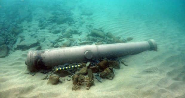 One of the cannons uncovered at Streedagh, Co Sligo, from the wreck of the Spanish Armada ship La Juliana, which sank in 1588.