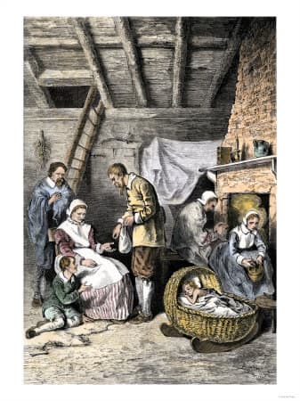 Jamestown Colonists Dealing Out the Last Kernels of Corn During the Starving Time, 1609-1610