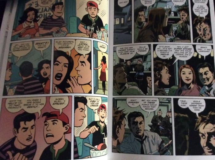 Sample of the two different art styles scene in issue one of Criminal: Last of the Innocent, art by Sean Phillips, colors by Val Staples and Dave Stewart.