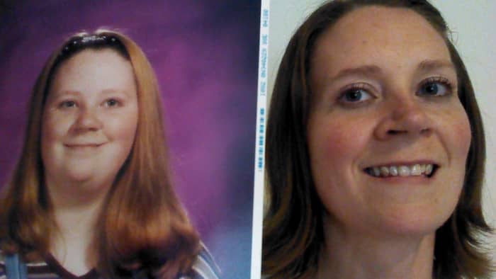 This is a picture taken my senior year of high school compared with a picture of me now.