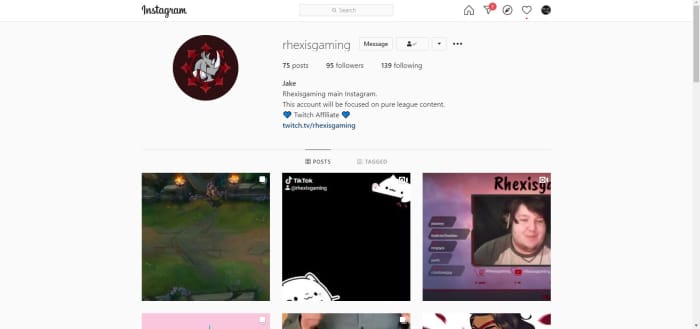 Jake has an Instagram account for Rhexis Gaming. He really wants people to get involved in his work.