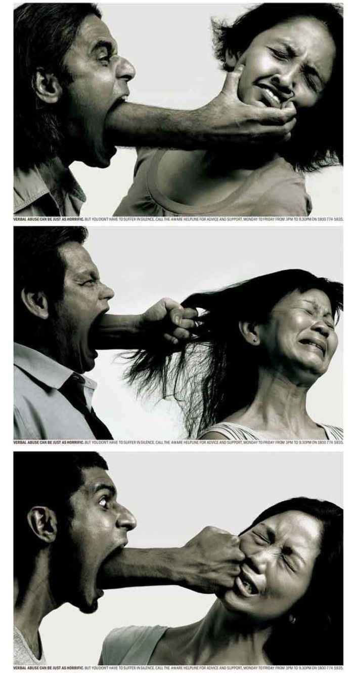 Domestic Violence Awareness ad in Singapore shows how verbal abuse can be just as hurtful as physical abuse.