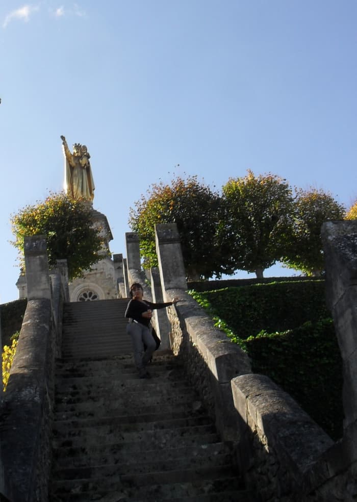 Climbing up to the Bonne Dame chapel. You need to be in good shape to clinb up the steps to the Chapel