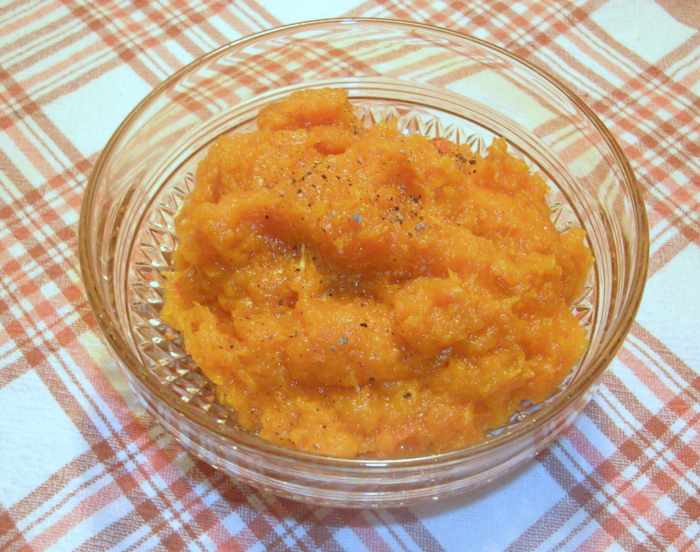 A bit of butter, nutmeg, and brown sugar mashed into butternut squash make for a creamy, fragrant and tasty veggie companion to any cold-weather roast.