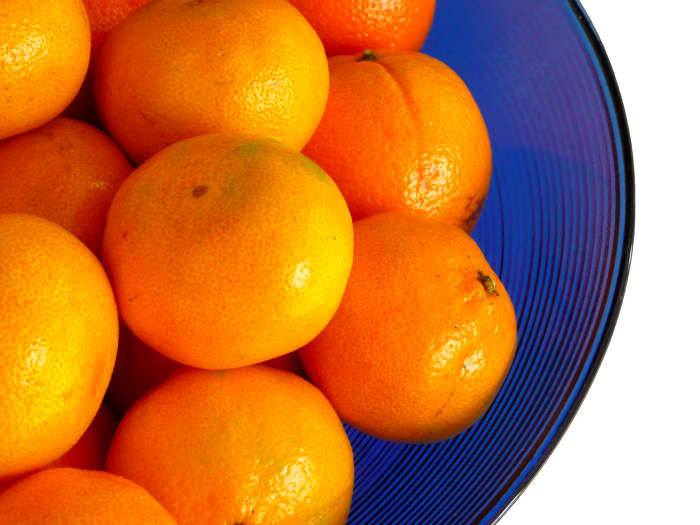 Clementines are small, sweet, and juicy. They peel and break into segments easily. You may want to have two of these for your citrus fruit serving.