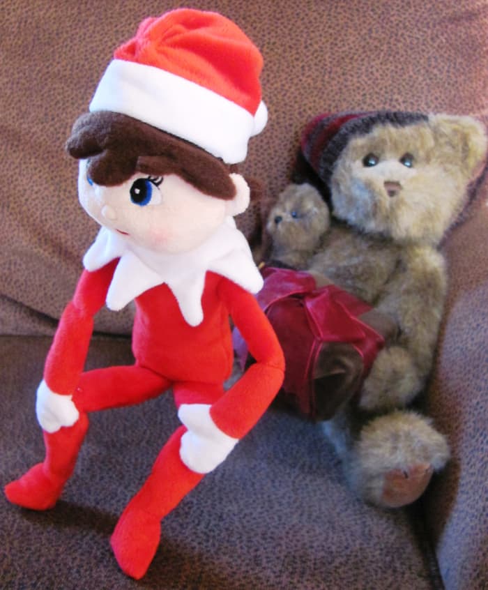 This poor teddy bear has a baby bear in its arms. Is nothing sacred? Will they both be traumatized for life by this awful experience?