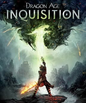 This is the cover art for Dragon Age: Inquisition. The cover art copyright is believed to belong to BioWare or Electronic Arts.