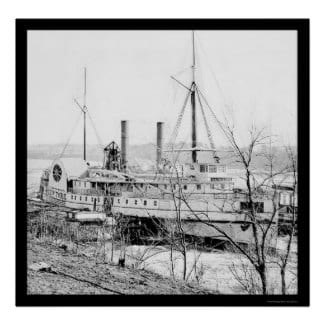The steamship New York that took released prisoners north. The photo was taken in 1865 as it waited for an exchange of prisoners at Aiken's Landing, Virginia.
