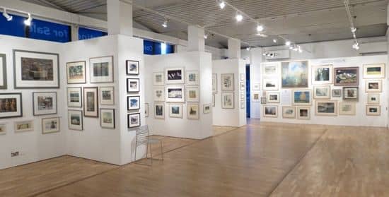 Image: View of the Bankside Gallery during the Spring Exhibition of the Royal Watercolour Society. The Bankside Gallery is situated on the South Bank of the River Thames next to Tate Modern and the Millennium Bridge