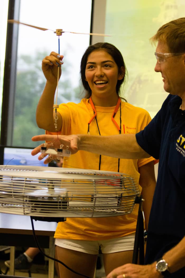 USNA Summer STEM students learn about the basics of physics and aerodynamics with hands on experiments and design contests.