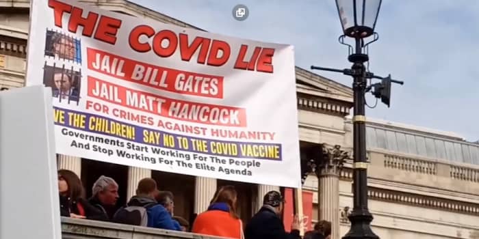 Thousands of anti-maskers, Covid-19 sceptics and conspiracy theorists again gather in Trafalgar Square