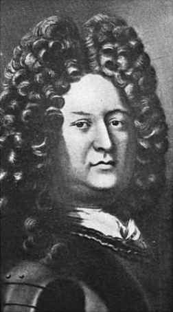 Engraving of Governor General of New France the Marquis de Denonville