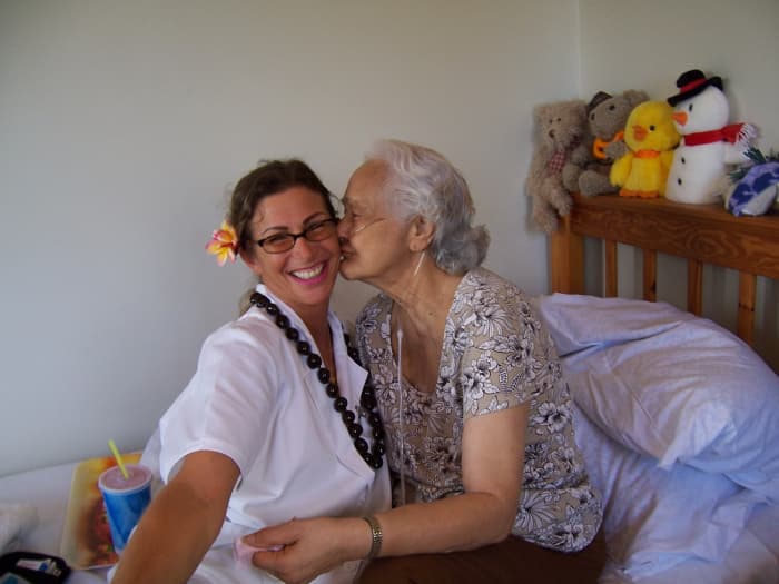 One of the last visits with a very special patient (every patient was special) before she passed away.