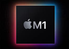 Apple's latest AS M1 SOC which utilizes four high-performance cores and four which prioritize energy efficiency.