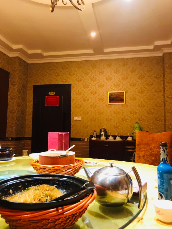 Eating in a "hotel restaurant" in Hunan, China. These restaurants feature several private rooms and each table is located in a single room. These places are great for having private dinners with friends, family and large groups of people.