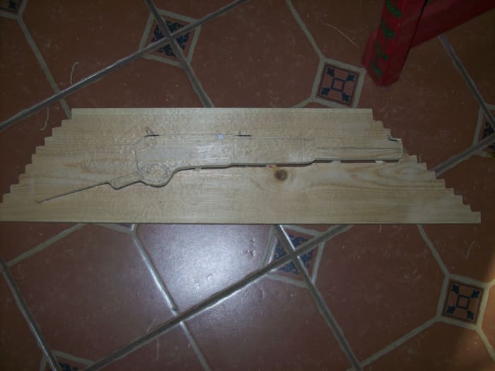 After cutting the rifle out, you will see that it will give a nice 3d feel once it is painted.