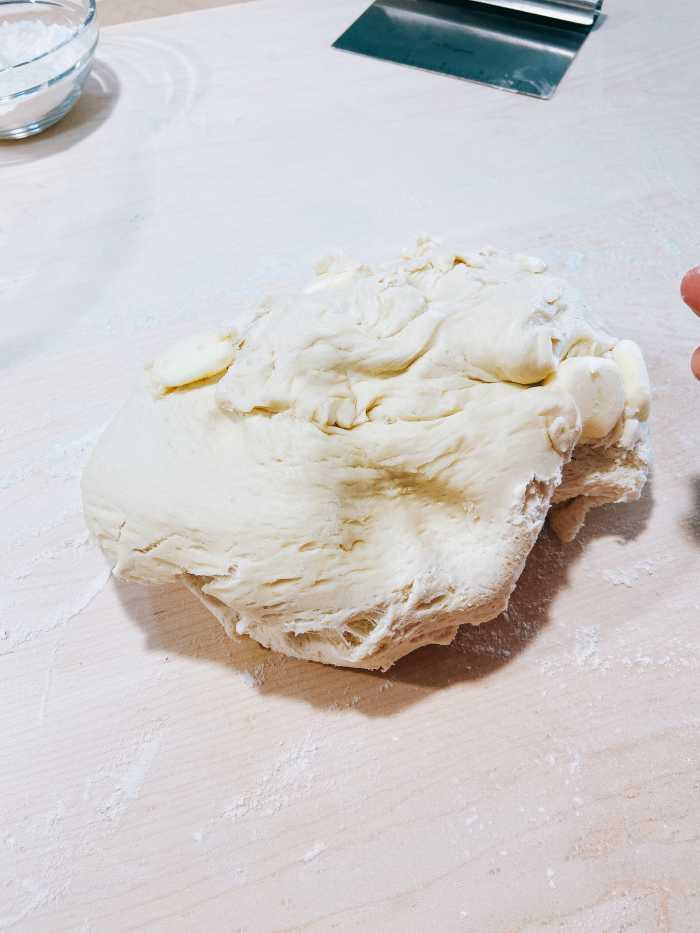 This is how the dough looks for the first chill. 