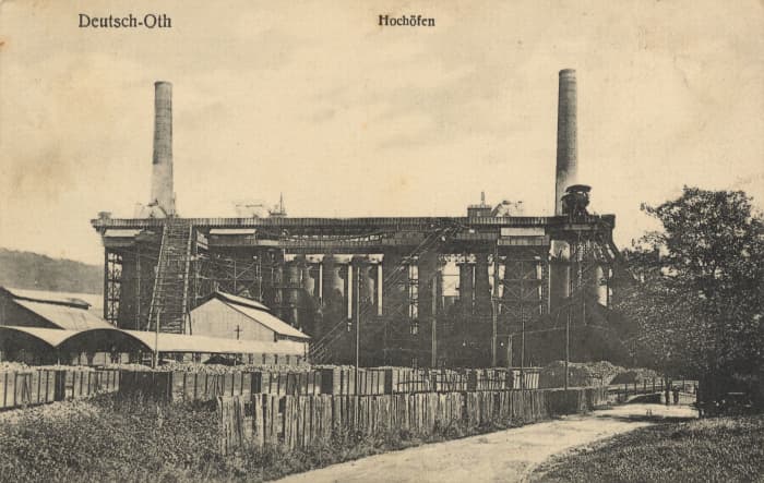 Blast furnaces in Audun-le-Tiche, circa 1900