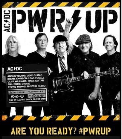 AC/DC 2020 Lineup, L-R: Cliff Wililiams (bass), Phil Rudd (drums) Angus Young (lead guitar), Brian Johnson (vocals), Stevie Young (rhythm guitar)