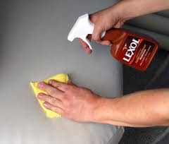 Step 2 - Massage lexol into leather with a fresh towel or sponge, to condition and protect leather and restore sheen and softness