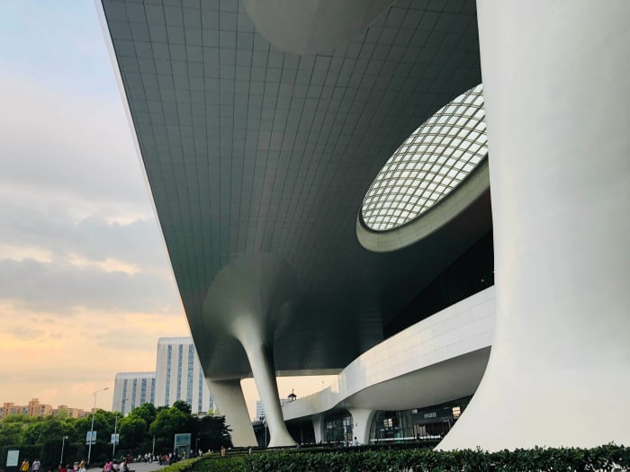 A view of Hangzhou, capital of Zhejiang, China. Hangzhou is where Alibaba is headquartered. Like many other Chinese cities, it looks very futuristic.