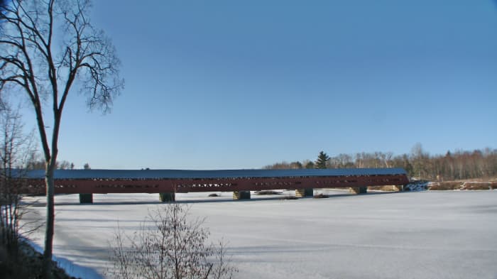 Marchand Bridge, the longest covered bridge in Ouebec