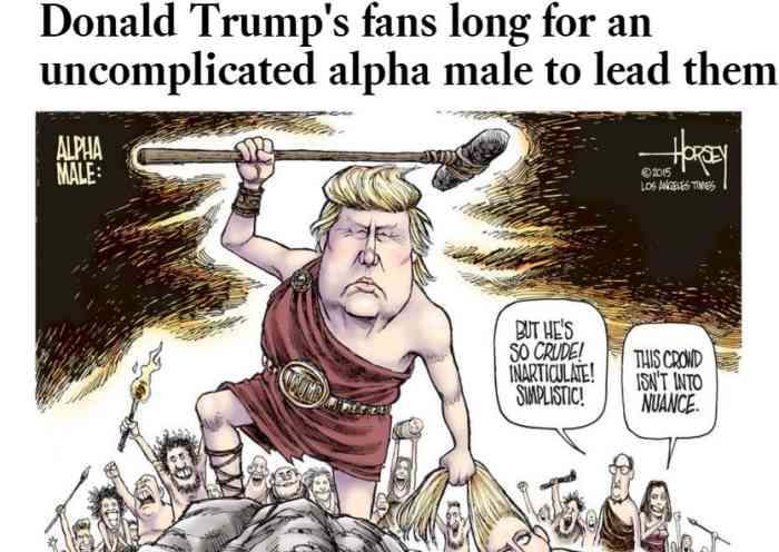 They do not see Trump’s “negatives” — his rude talk, his boastfulness, his ostentatious wealth, his flip-flopping on issues — as negative. They see him as a proudly successful businessman who unapologetically sticks up for himself and boldly states u