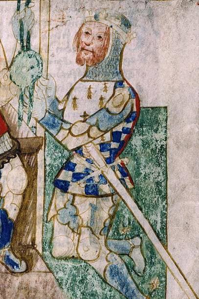 In an illustration that owes influence to later mediaeval apparel, Alan 'Rufus' swears allegiance to William I, his kinsman the king.