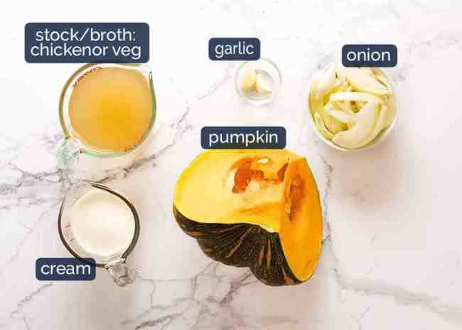 Pumpkin and/or butternut squash. Savory makes the pumpkin soup tasty with nutmeg, shiitake mushrooms, sage, onion and garlic.