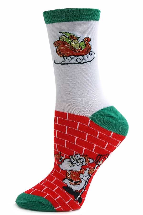 Fun Christmas and Winter Santa, Elf, Reindeer and Snowman Sock and