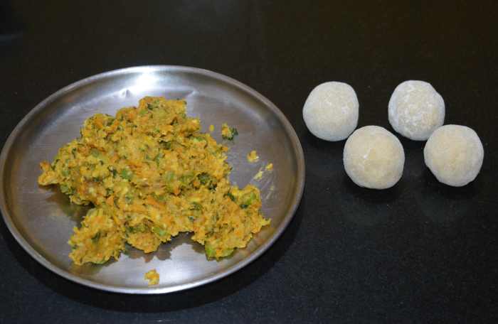 Divide the dough into four balls.