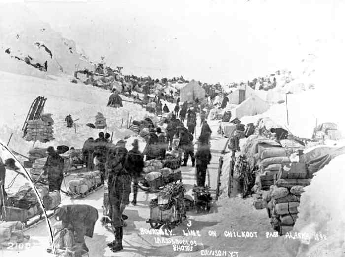US-Canada border on the Chilkoot Pass, 1898