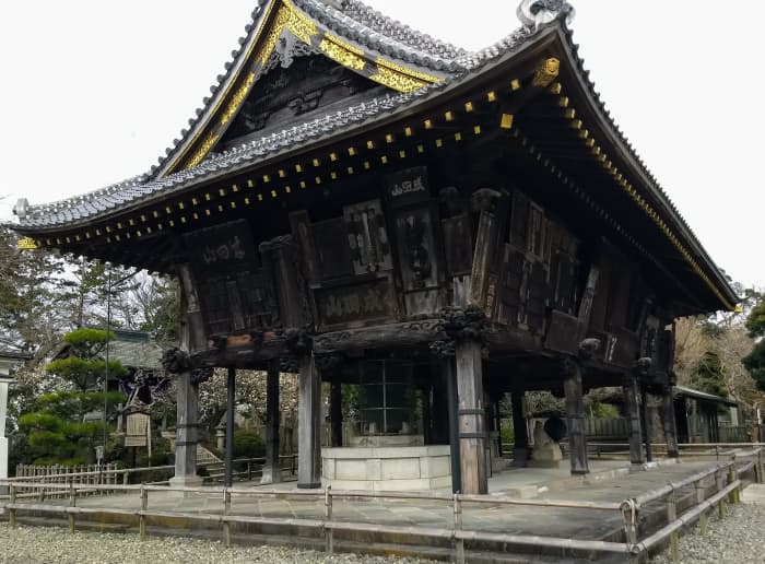 Gakudo Hall, built in 1861, displays votive plaques dedicated by worshippers.