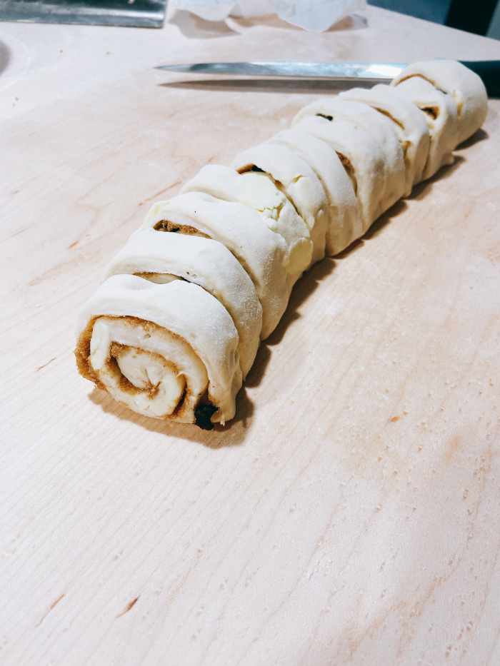 Cut the dough into 12 equal pieces. 