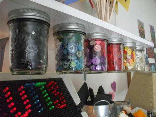 You can't beat clear jars to store everything from buttons to zippers. No matter what craft you are into, clear jars are a good option.