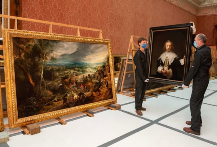 Old Master paintings removed from the Picture Gallery at Buckingham Palace for the first time in almost 45 years in preparation for landmark exhibition