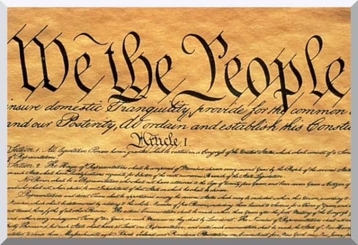 Visions of America Preamble to the U S Constitution - We the People Canvas Art - 8x12 stretched canvas