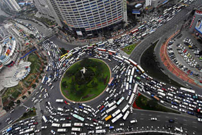 Deadlock! Think about computer process deadlock being like the traffic deadlock.