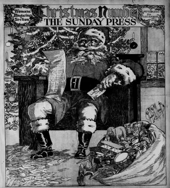 Santa in 1910 The Pittsburgh Press (Pittsburgh, Pennsylvania) 18 Dec 1910, Sun • Page 57