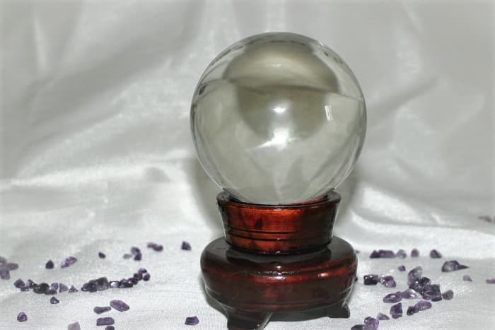 An example of a modern-day scrying sphere—a.k.a crystal ball. This one is made from plain glass.