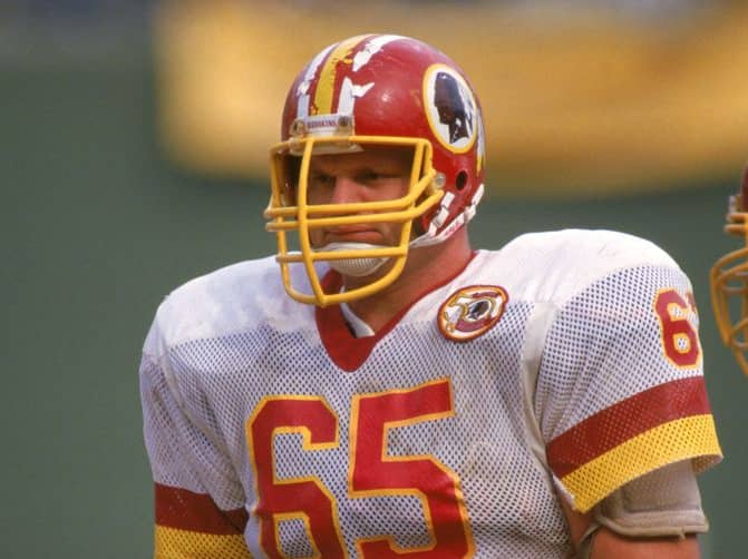 New England was hammered and humbled by a run defense led by all-pro tackle Dave Butz (#65) and middle linebacker Neal Olkewicz (#52)