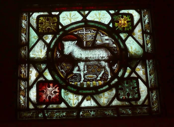 "Lamb" symbolizing Jesus; St. John Calder Grove interior
