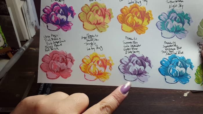 Create a sample sheet for your layered stamps so that you have a reference of which colors work best together. Will save you time later.
