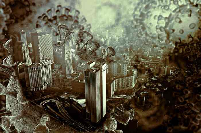 COVID-impaired civilization image compiled by R. G. Kernodle