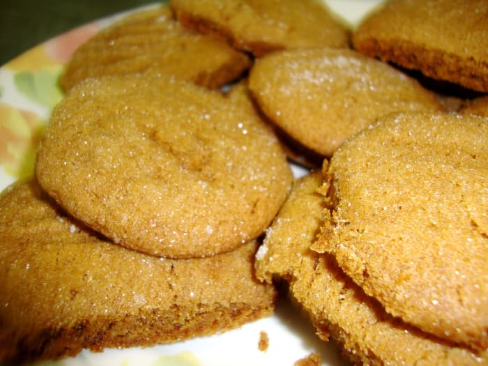 Thick cookies with hints of ginger, cinnamon, and cloves, that sparkle when rolled in sugar.
