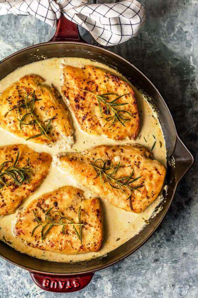Chicken dijon in white wine sauce